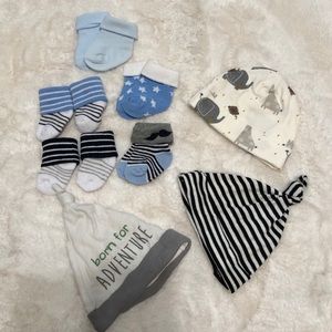 Baby gear socks and beanies